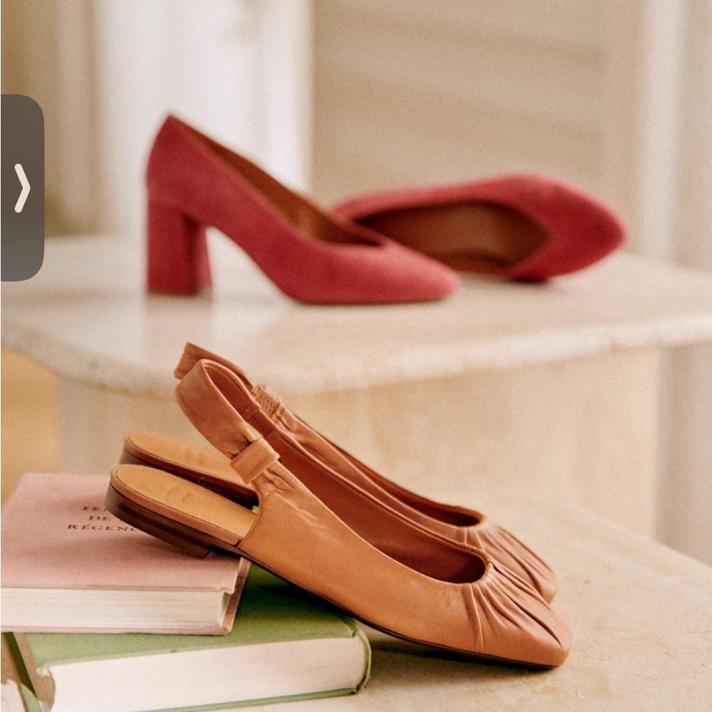 Sezane Mustard Tan Slingback Ballet Flats - Picture 4 of 7
